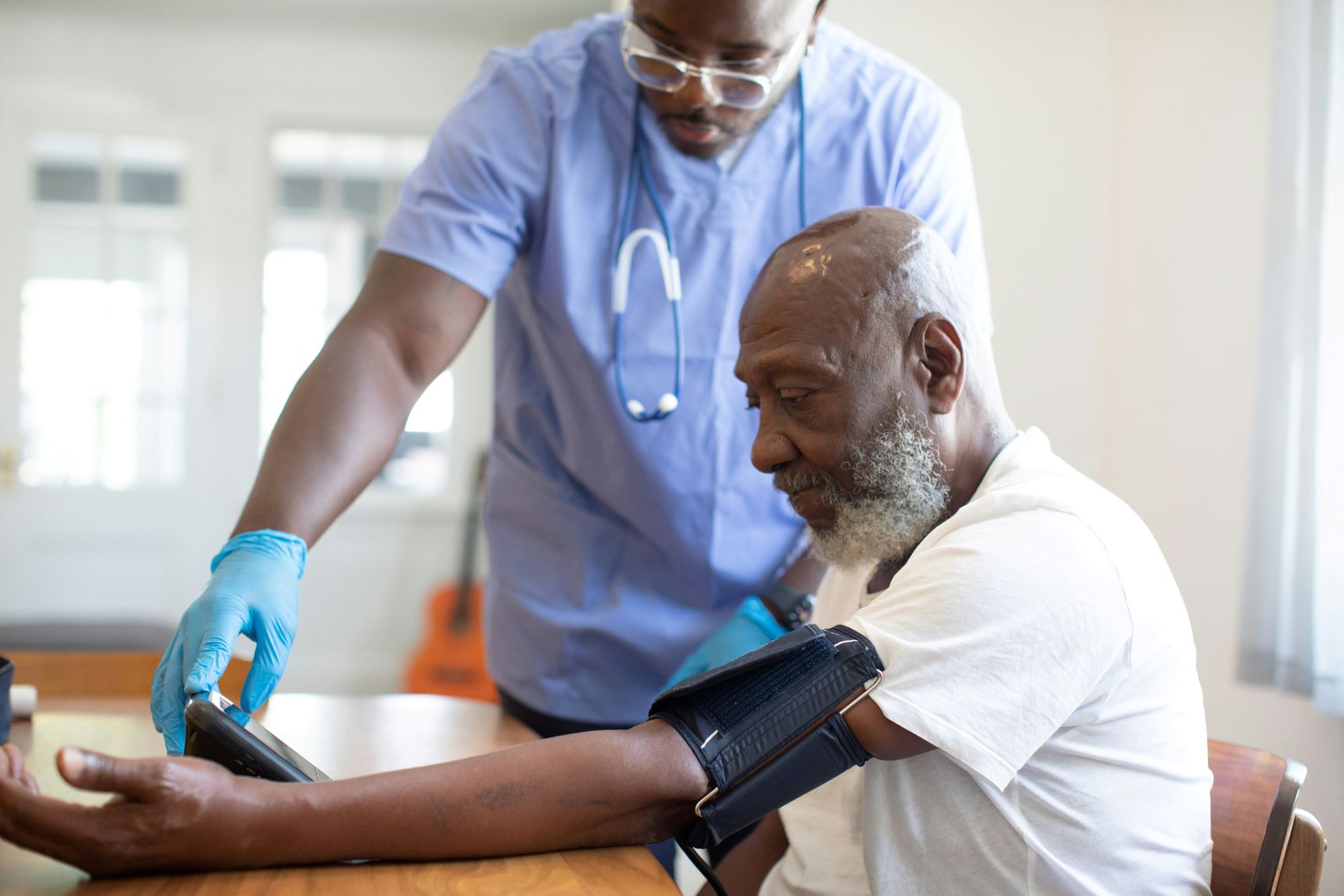nurse attending to a patient